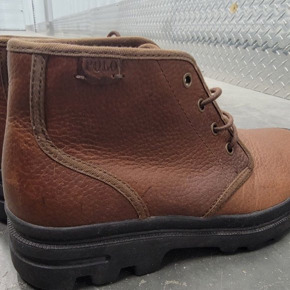 Polo Ralph Lauren Umar 11431 Men\'s Brown Leather Lace up Chukka Boots 8.5D main image 11